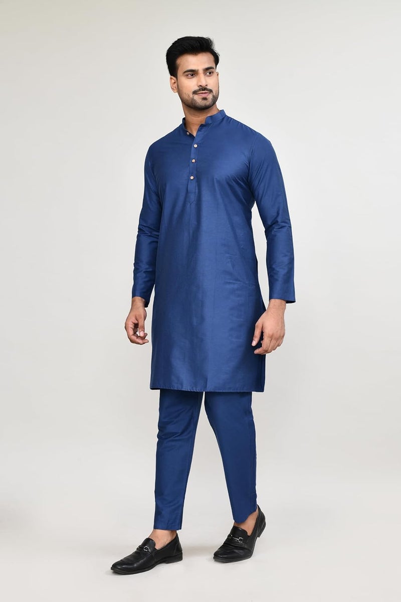 POLY2FAB Hathkargha Cotton Kurta for Men | Full Sleeve Regular Fit Kurta with Mandarin Collar | Traditional, Festive & Wedding Ethnic Wear - Image 3
